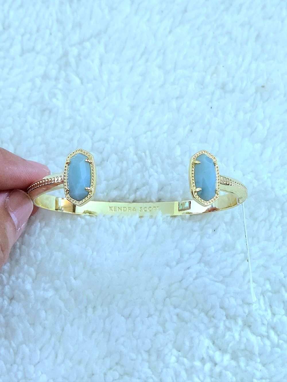Kendra Scott Gold💛 "Elton" Cuff Bracelet with Amazonite Stones - NWT - Picture 14 of 16